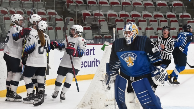 Team USA celebrates, Images on Ice Team USA celebrates