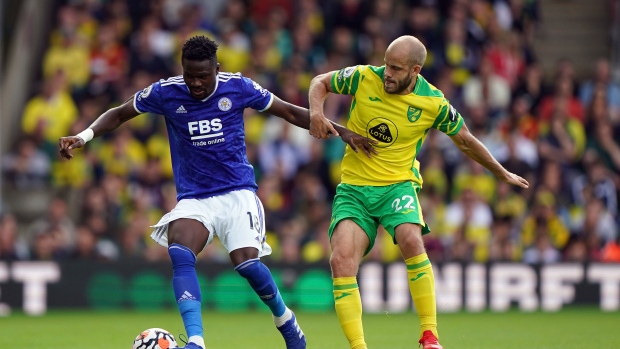 Daniel Amartey, left, and Teemu Pukki