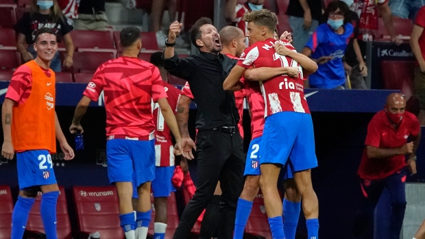 Atlético Madrid celebrates , The Canadian Press Atlético Madrid celebrates