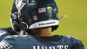 NFL returns social justice helmet decals, end zone stencils