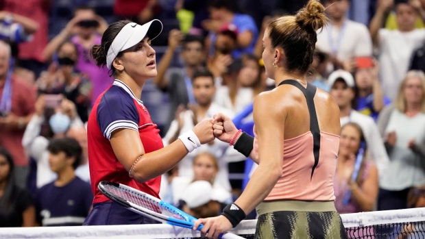 Bianca Andreescu and Maria Sakkari, The Canadian Press Bianca Andreescu and Maria Sakkari