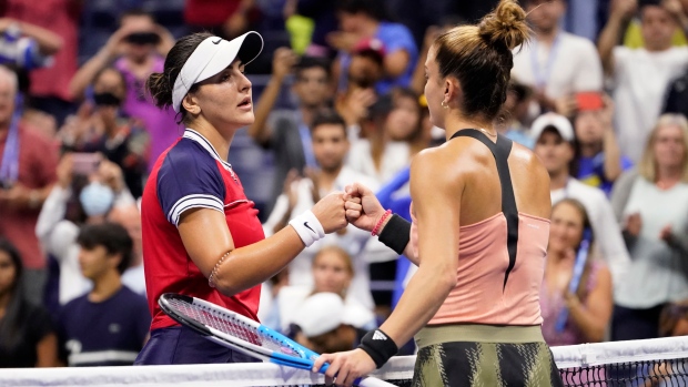 Bianca Andreescu and Maria Sakkari