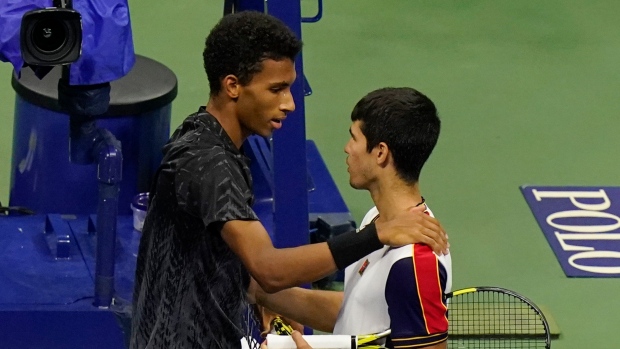 Felix Auger-Aliassime Carlos Alcaraz, The Canadian Press Felix Auger-Aliassime Carlos Alcaraz