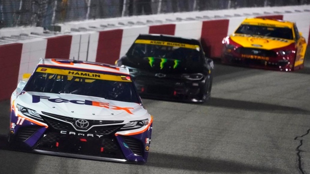 Denny Hamlin Kurt Busch Joey Logano, The Canadian Press Denny Hamlin Kurt Busch Joey Logano