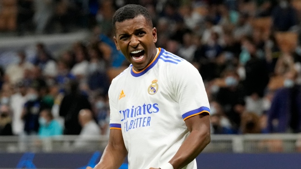 Real Madrid's Rodrygo celebrates