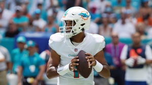 Dolphins QB Tagovailoa carted off, questionable to return with rib injury
