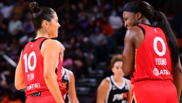 Kelsey Plum Jackie Young, Michael Gonzales/NBAE via Getty Images Kelsey Plum Jackie Young