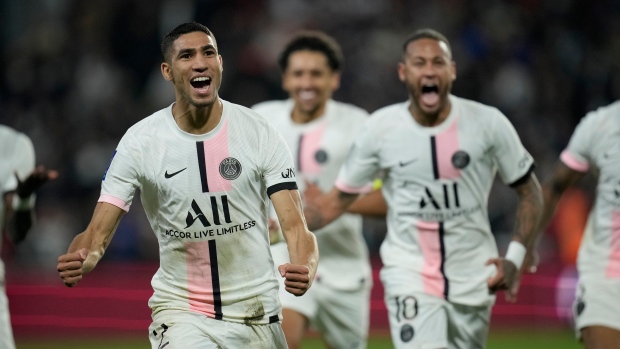 Paris Saint-Germain celebrates, The Canadian Press Paris Saint-Germain celebrates