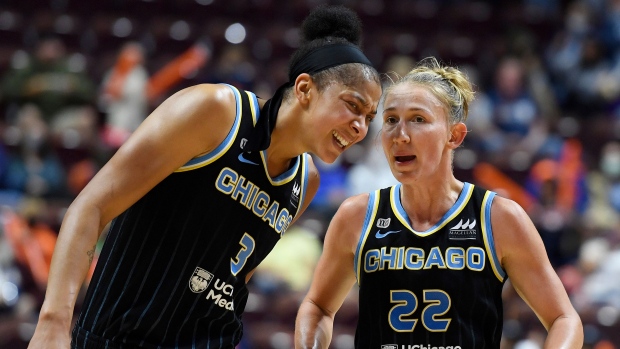 Courtney Vandersloot and Candace Parker , The Canadian Press Courtney Vandersloot and Candace Parker