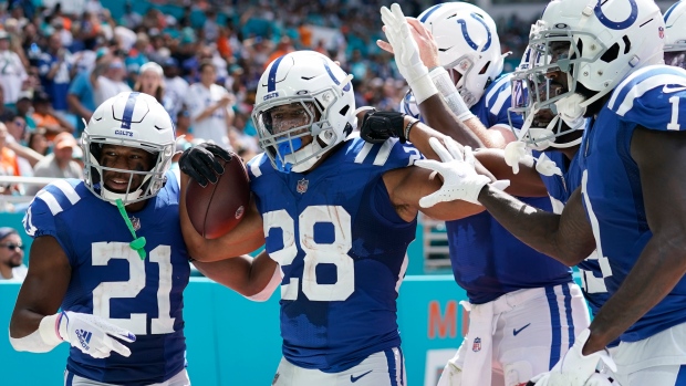 Jonathan Taylor, Colts celebrate