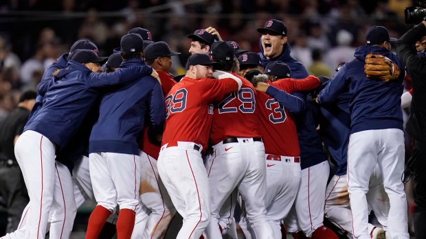 Boston Red Sox celebrate, The Canadian Press Boston Red Sox celebrate