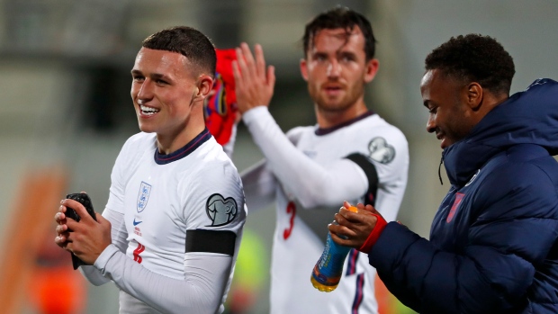 Ben Chilwell Phil Foden Raheem Sterling, The Canadian Press Ben Chilwell Phil Foden Raheem Sterling
