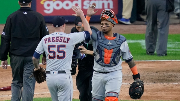 Ryan Pressly Martin Maldonado, The Canadian Press Ryan Pressly Martin Maldonado