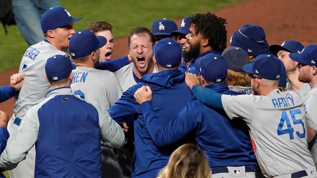 Los Angeles Dodgers celebrate , The Canadian Press Los Angeles Dodgers celebrate