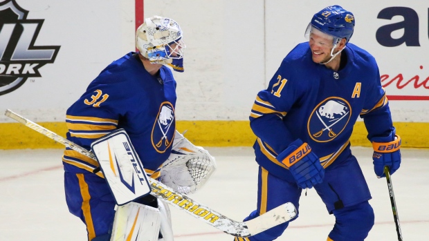 Dustin Tokarski and Kyle Okposo