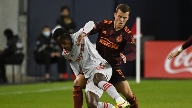 Toronto FC's Richie Laryea and Atlanta United's Amar Sejdic, The Canadian Press Toronto FC's Richie Laryea and Atlanta United's Amar Sejdic