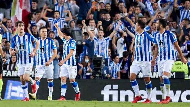 Real Sociedad celebrates, LaLiga Real Sociedad celebrates