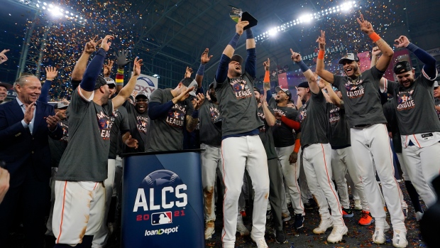 Houston Astros celebrate ALCS