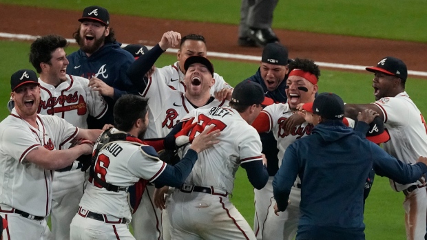 Atlanta Braves Celebrate NLCS, The Canadian Press Atlanta Braves Celebrate NLCS