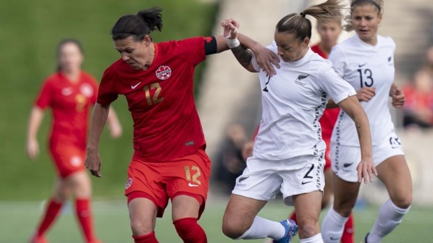 Christine Sinclair vs. New Zealand , The Canadian Press Christine Sinclair vs. New Zealand