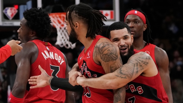 Toronto Raptors celebrate 