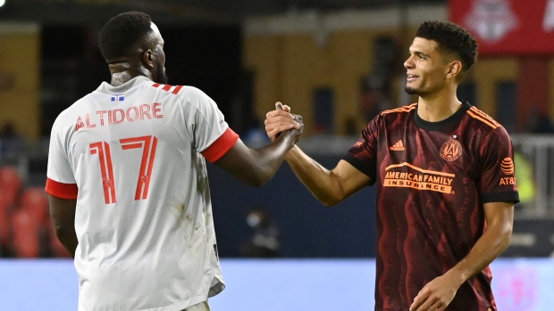 Toronto FC's Jozy Altidore and Atlanta United's Miles Robinson