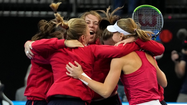 Russia celebrates winning the Billie Jean King Cup, The Canadian Press Russia celebrates winning the Billie Jean King Cup