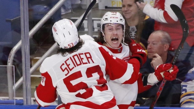 Detroit Red Wings celebrate, The Canadian Press Detroit Red Wings celebrate