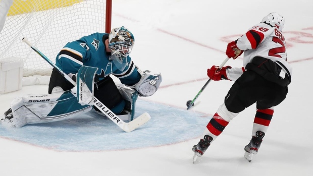 Everyone's Happy Now: New Jersey Devils Fight Late to Steal Win From San  Jose Sharks in Shootout - All About The Jersey
