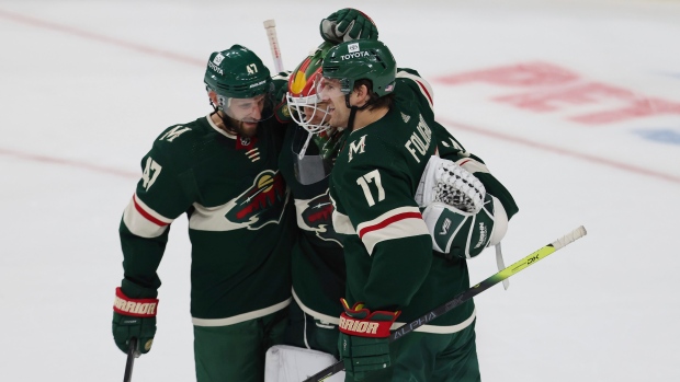 Minnesota Wild celebrate, The Canadian Press Minnesota Wild celebrate