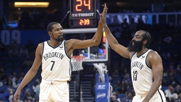 Kevin Durant and James Harden, The Canadian Press Kevin Durant and James Harden