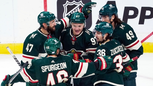 Minnesota Wild celebrate, The Canadian Press Minnesota Wild celebrate