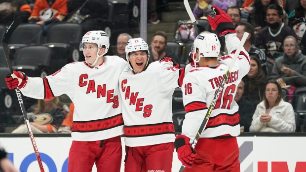 Martin Necas Ethan Bear Vincent Trocheck, The Canadian Press Martin Necas Ethan Bear Vincent Trocheck