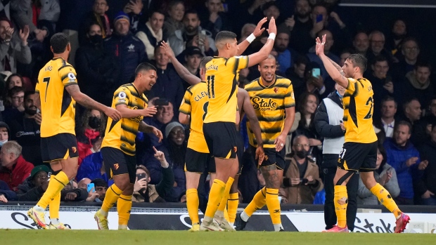 Watford celebrates, The Canadian Press Watford celebrates