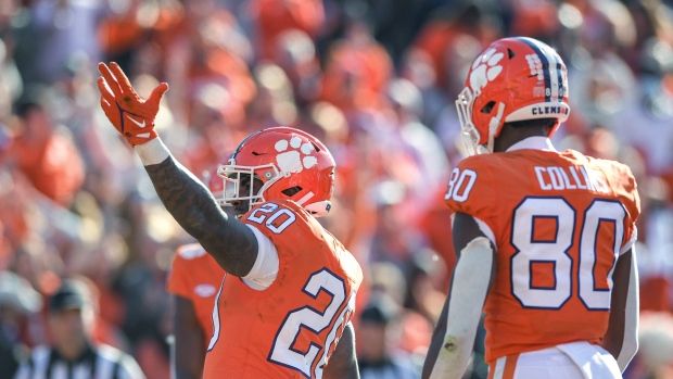 Clemson celebrates, The Canadian Press Clemson celebrates