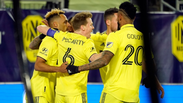 Nashville SC celebrates, The Canadian Press Nashville SC celebrates