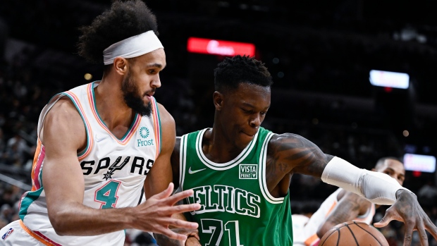 Boston Celtics' Dennis Schroder and San Antonio Spurs' Derrick White, The Canadian Press Boston Celtics' Dennis Schroder and San Antonio Spurs' Derrick White