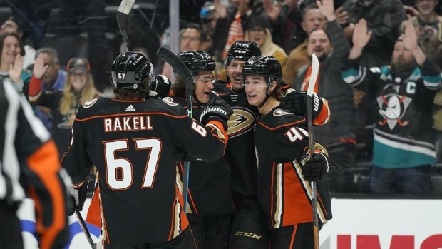 Anaheim Ducks Celebrate , The Canadian Press Anaheim Ducks Celebrate