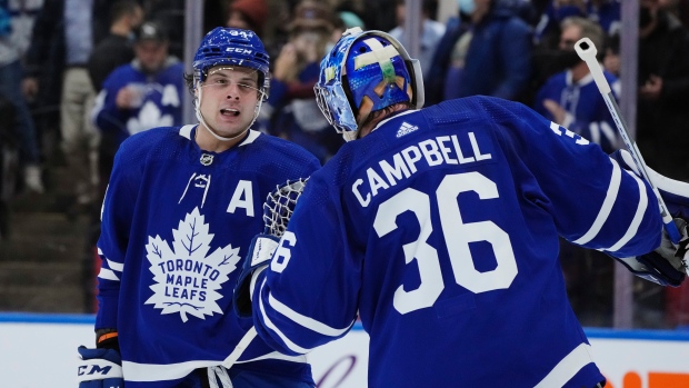 Auston Matthews and Jack Campbell