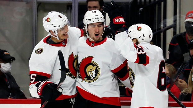 Ottawa Senators celebrate, The Canadian Press Ottawa Senators celebrate