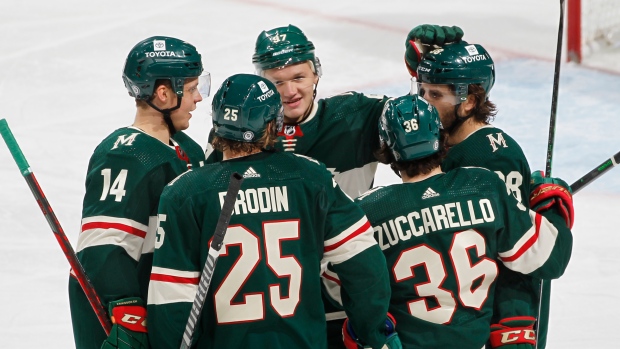 Minnesota Wild celebrate , Getty Images Minnesota Wild celebrate