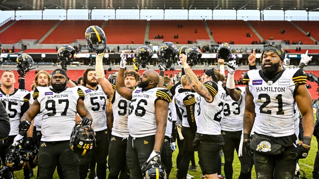 Hamilton Tiger-Cats celebrate