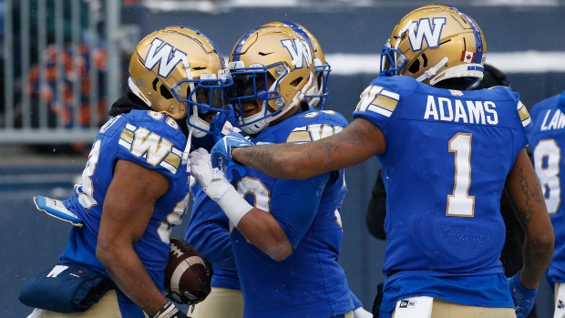 Winnipeg Blue Bombers celebrate 