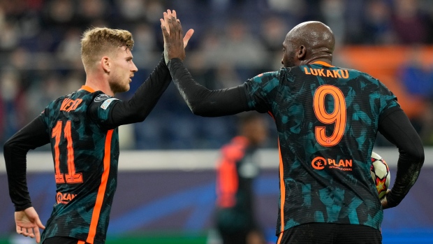 Chelsea's Timo Werner and Romelu Lukaku