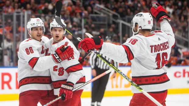 Teuvo Teravainen Sebastian Aho Vincent Trocheck