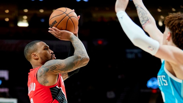 Damian Lillard LaMelo Ball, The Canadian Press Damian Lillard LaMelo Ball