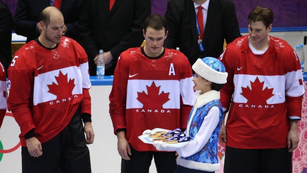 Team Canada receives medals at 2014 Olympics, Getty Images Team Canada receives medals at 2014 Olympics