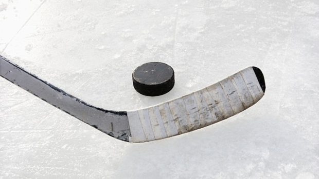 Hockey stick and puck