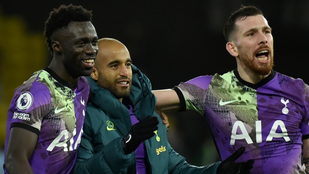 Davinson Sanchez Lucas Moura Pierre-Emile Hojbjerg, The Canadian Press Davinson Sanchez Lucas Moura Pierre-Emile Hojbjerg