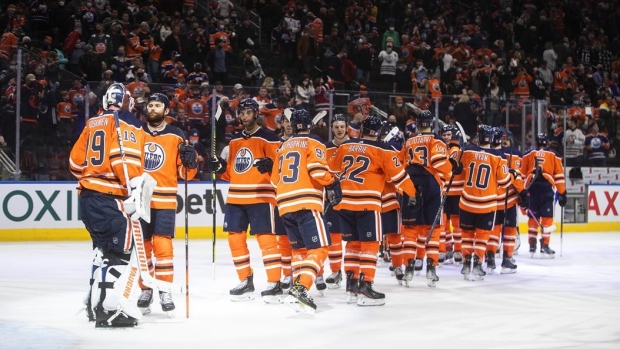 Oilers Celebrate , The Canadian Press Oilers Celebrate